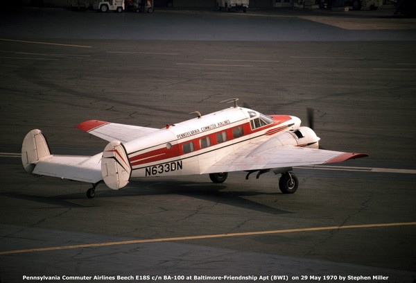 Pennsylvania Commuter AL Beechcraft E18S Twin Beech N633DN